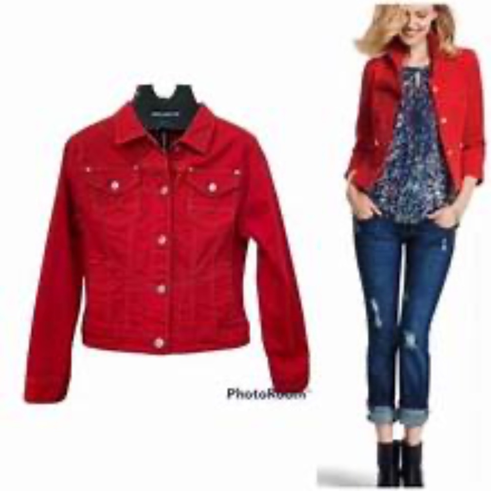 Cabi M Red Denim Jacket